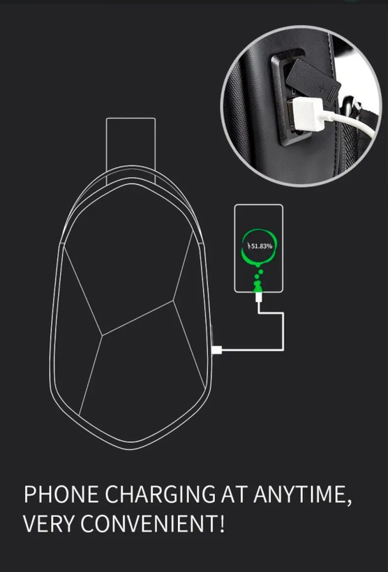 کوله تک بند منشوری با ظرفیت 7.9 اینچ دارای پورت USB بنج BANGE BG-7213 PRISM CROSSBODY BAG